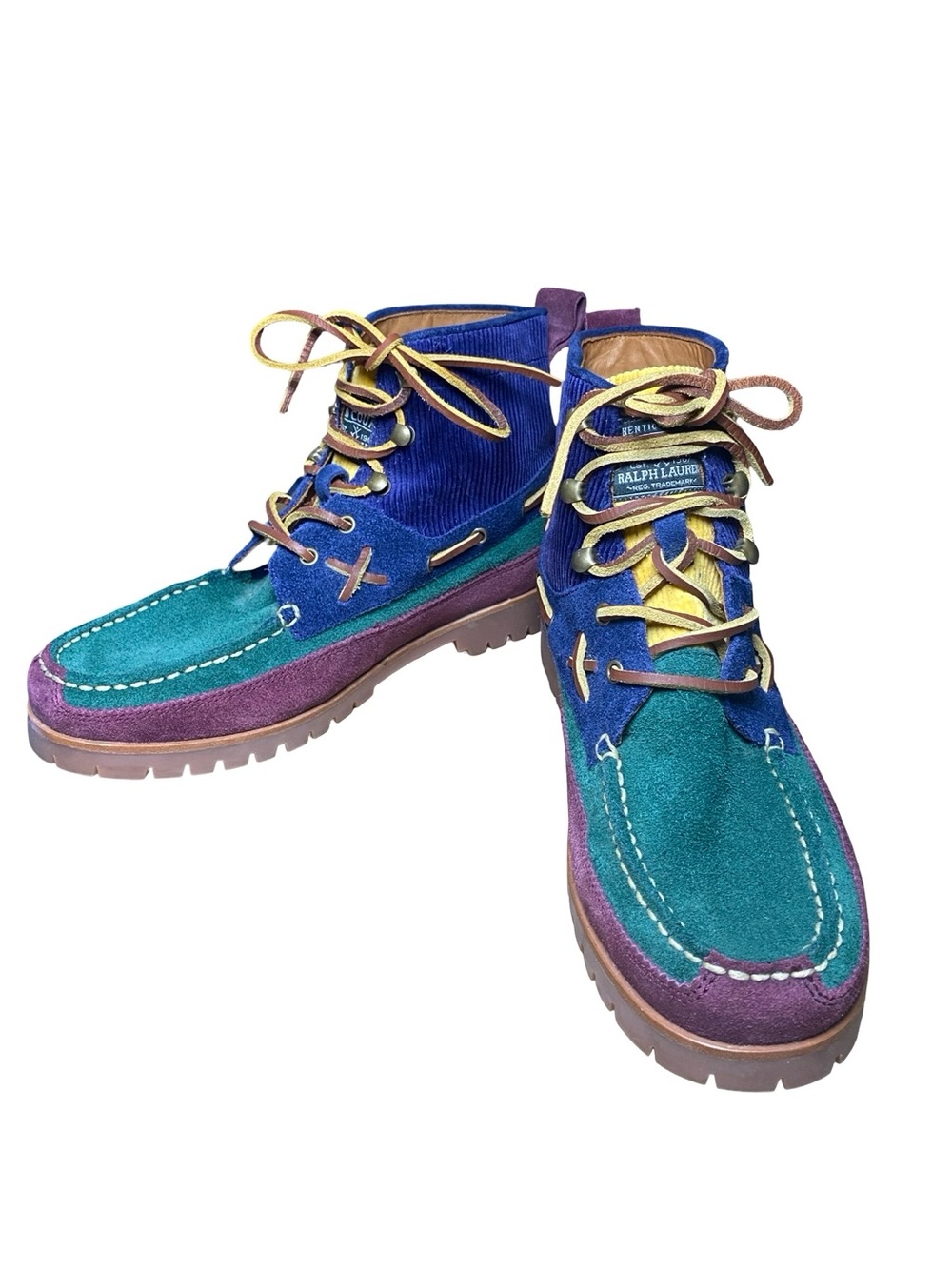 Polo Ralph Lauren Ranger Mid Suede & Corduroy Colorblock Boots heritage fashion